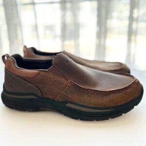 Skechers USA Expended Seveno Moc Toe Leather Slip Ons
